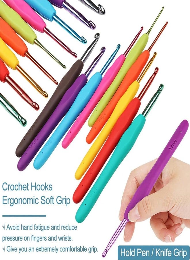 Tusmad 59 Pcs Crochet Kit with Yarn & Tools - Ergonomic Crochet Hooks Set for Beginners & Adults - Complete DIY Knitting & Crochet Accessories for Crafts, Sewing & Handmade Projects ((Blush Edition) - Image 5